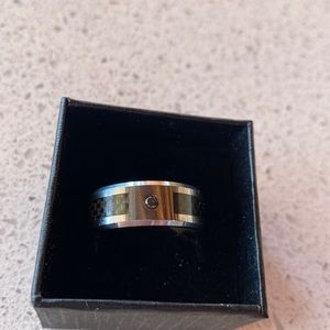 Tungsten carbide with black diamond ring